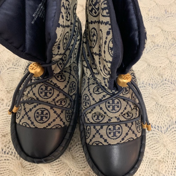 Tory Burch Black and Gold Winter Boots - Picture 4 of 7